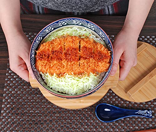 Hinomaru Collection Japanese Kamameshi Style Rice Noodle Bowl With Bamboo Lid Trivet Chopsticks And Porcelain Spoon Bowl Set (Koi Fish Design) #TOP5
