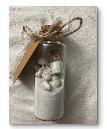 Sea Souvenirs Natural Sand from Florida Islands, Perfect for Beach Ornament Decor, Weddings, and DIY Crafts - Florida Beach Sand with Shells in Bottle – Coastal-Themed Gift, Home Interior Decor