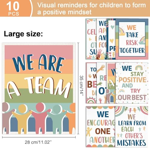 12PCS Boho Rainbow Diversity Posters for Classroom Decor, Motivational Posters Sign, Inclusive Diversity Bulletin Board Wall Decor for Elementary Middle High School Teacher- Welcome Better Together