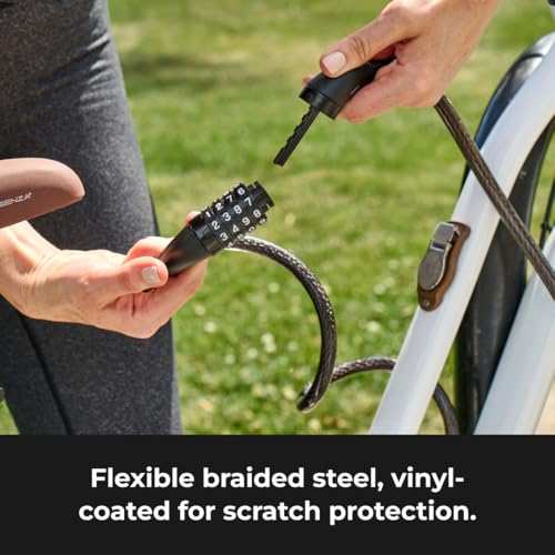 Image of Master Lock Bike Cable Lock 5' x 1 /2 inch Heavy Duty Anti-Theft Bike Lock Steel Cable with Black Weather Resistant Vinyl Coating for Bikes, Ebikes & Scooters, 5 Feet Long, 8370D