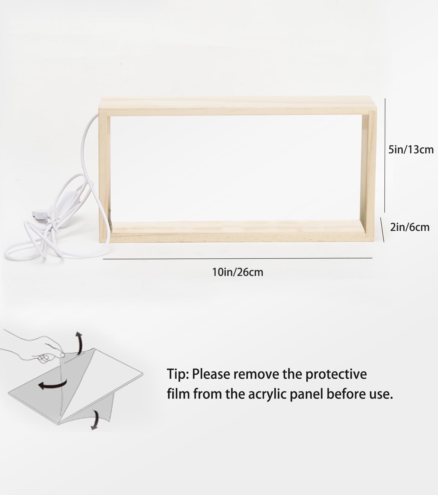 Octonyluck Shadow Box Frame Display Case with Led Light, Wooden Dried Flower Frame, 3D Picture Frame, Shadow Box Display Case Box for Memorabilia, Baby Items, Crafts, Tickets and Photos