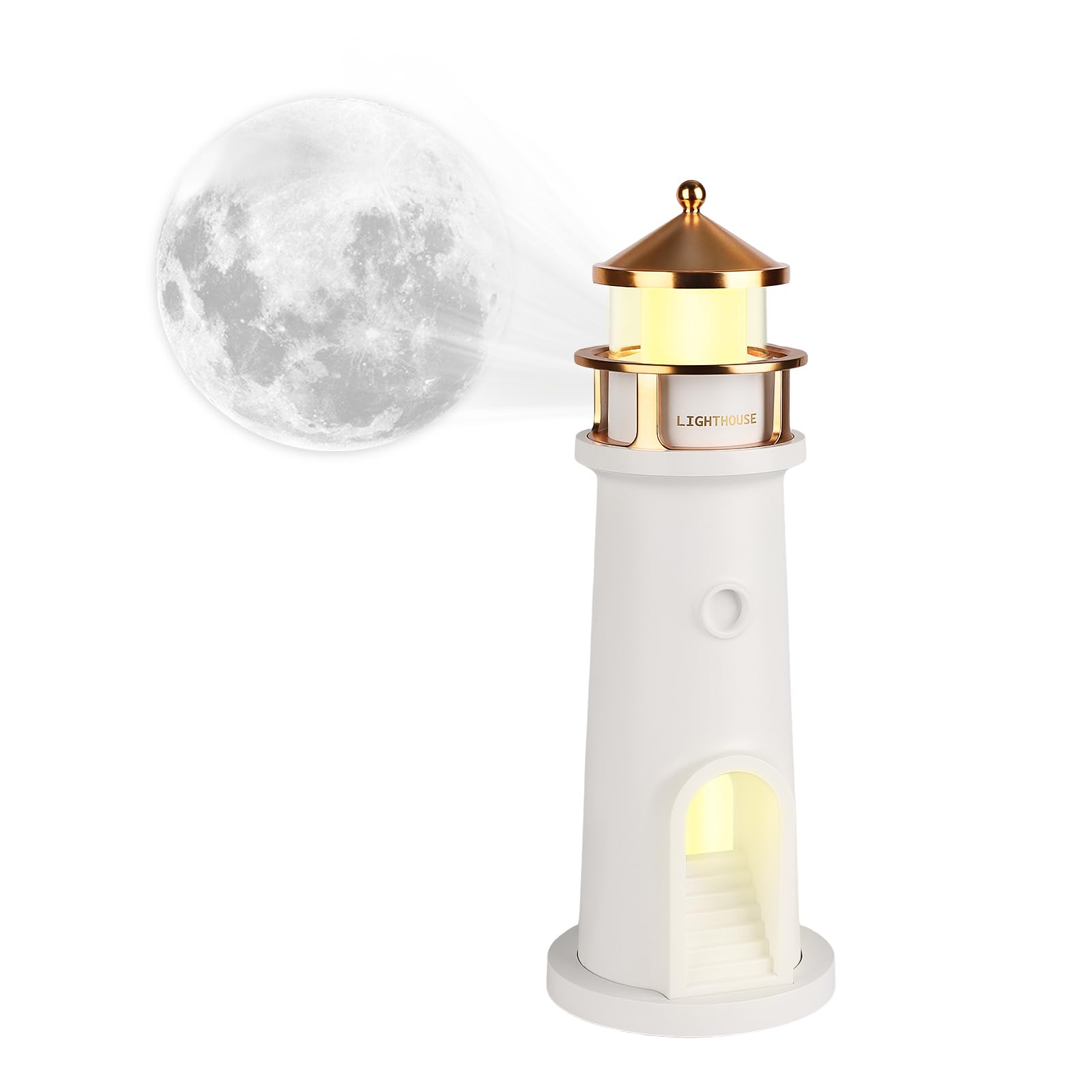 EliphonTowne Lighthouse Lamp - with Remote Control Device The Lighthouse Bedside Lamps, Moon Projector,Atmosphere Sense Rechargeable Lights, Adult Night Light for Bedroom, BedHead,Living Room 1112