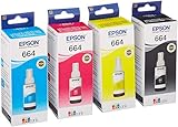 T6641 T6642 + + + T6644 T6643 EPSON Original Refill Ink Set (T6641 T6642 T6643 T6644) For L100 L110 L120 L200 L210 L300 L350 L355 L550 L555