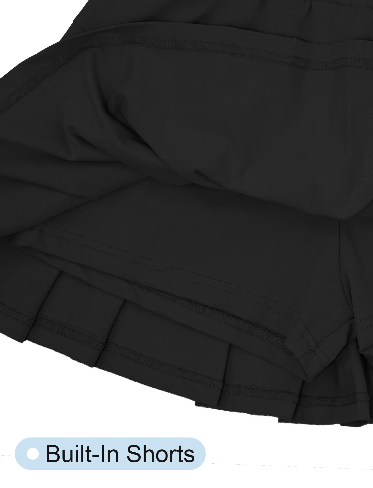 FEOYA Sport Rock mit Hose Mädchen Kinder Sommer Tennisrock Atmungsaktiv Faltenrock Einfarbig Hosenrock Leicht Sommerrock Plissee Sportrock Baumwolle Golfrock Bequem Skort 110-160