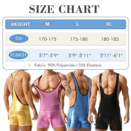 QiaTi Herren Athletic Supporters Sport Unterwäsche Bodysuit Jumpsuit Wrestling Singlet
