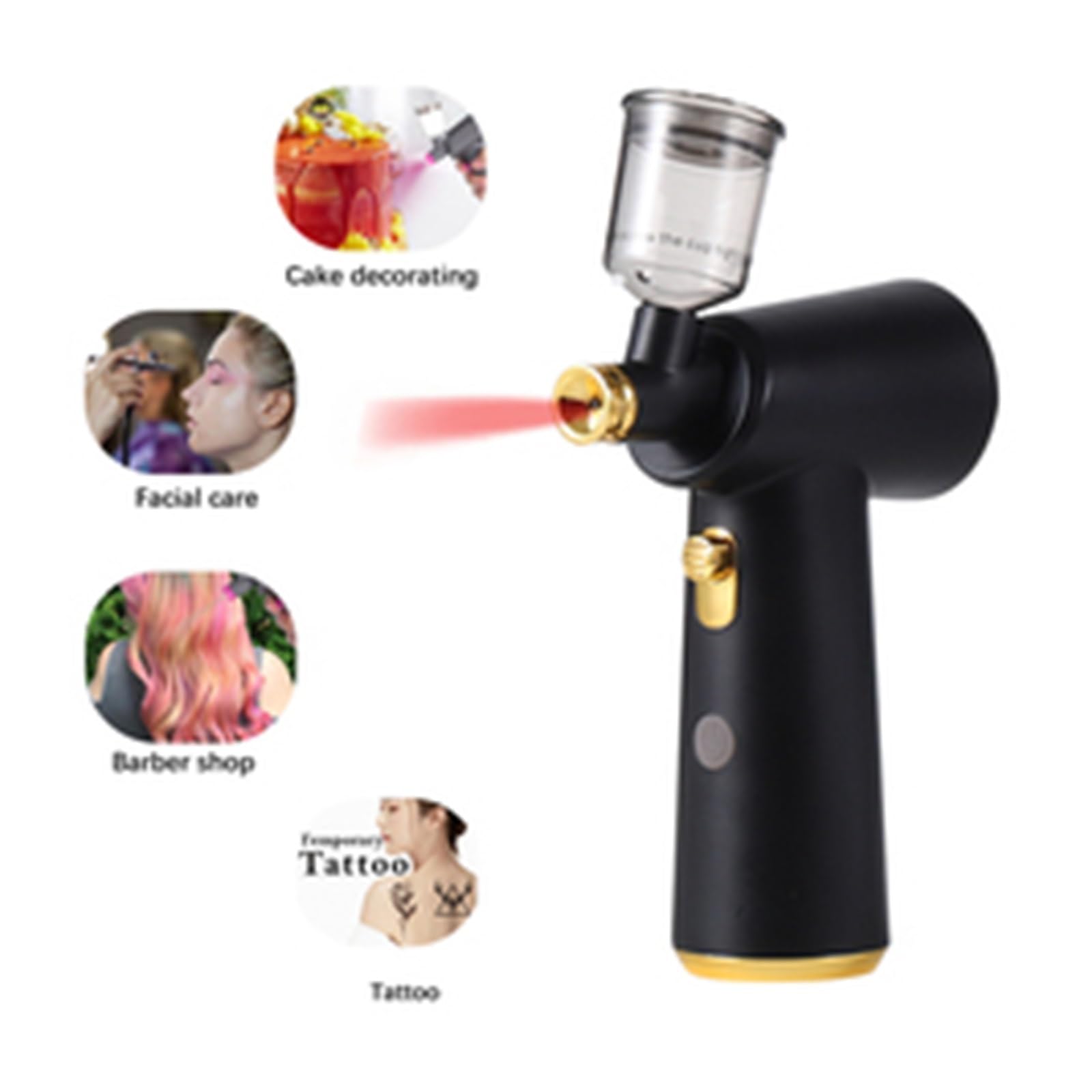 Aérographe rechargeable sans fil pour soin du cuir chevelu, coiffure, art, maquillage et décoration de gâteau