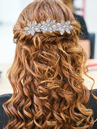 Afoofa Bridal Hair Comb, Sparkle Rhinestone Wedding Hair Comb, Elegant Sliver Hair Side Comb Hair Pieces Wedding Accessories For Bride, Bridesmaids, Women, Girls #TOP3