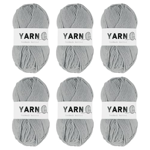 Fil gris clair acrylique pour tricoter des cadeaux faits main bonnets et écharpes - 2