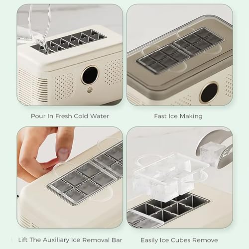 Mini fabricadora portátil de cubos de hielo blanca miniatura 4