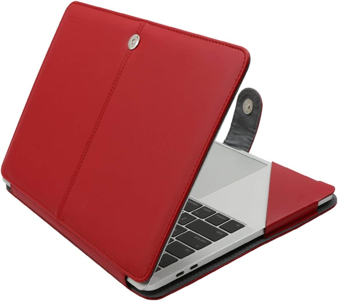 MOSISO Case Compatible with MacBook Air 13.6 inch M4 M3 M2 2025-2022 /Air 13 M1 2022-2018 /Pro 13 inch M2 M1 2025-2016, PU Leather Portfolio Protective Stand Cover, Deep Teal