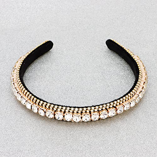 Yission 1Pc Rhinestone Headband For Women Girls Non Slip Head Bands Fashion Jeweled Hairband Sparkly Crystal Headbands For Women Bling Hair Accessories For Women Girls Wedding Prom Holiday(White Rhinestone) #TOP6