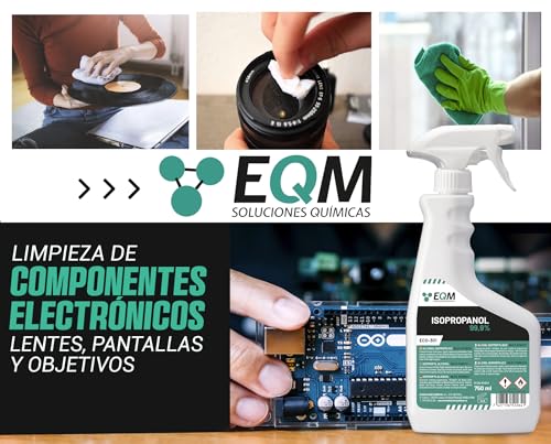EQM - ECO-301 - Alcohol Isopropílico 99,9% - 3x750 ML - Isopropanol - Limpieza componentes electrónicos, objetivos y pantallas - Limpieza de resinas en impresión 3D - Limpiacristales y desengrasante - imagen 3