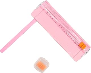 Mini Paper Cutter, Portable Cutter Trimmer A4 A5 Craft Guillotine Paper Trimmer Scrapbooking Tool for Paper Label Card, Craft Paper and Photos Standard Cutting DIY Scrapbook (Pink)