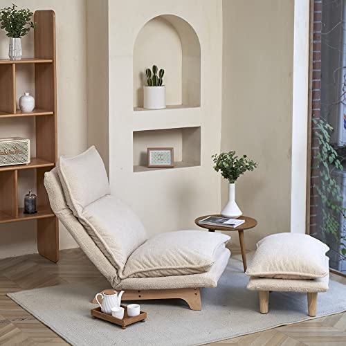 Sillón Plegable Beige con Reposapiés Ajustable miniatura 4