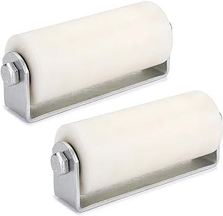 Skelang 6" Slide Gate Guide Roller with Post Welded Bracket, UHMW Hard Nylon Sliding Rolling Gates Guider, Heavy Duty Sealed Ball Bearing Side Roller Assembly, Pack of 2