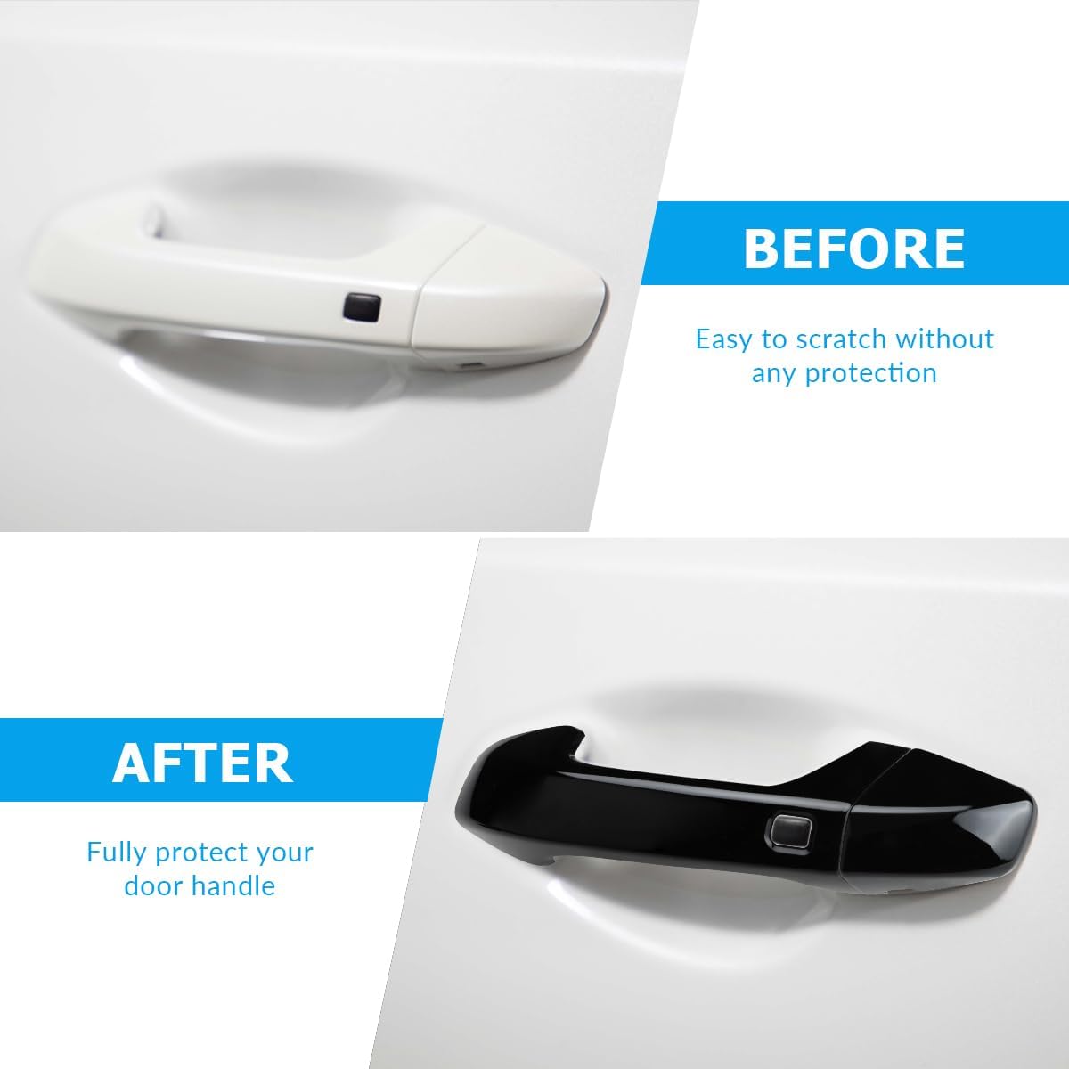 Exterior Door Handle Cover Compatible for 2019 2020 2021 2022 2023 2024 2025 Kia Forte Accessories for Kia Seltos 2021 2022 2023 2024 2025 Door Handle Protector Trim (with Smart Key Holes)