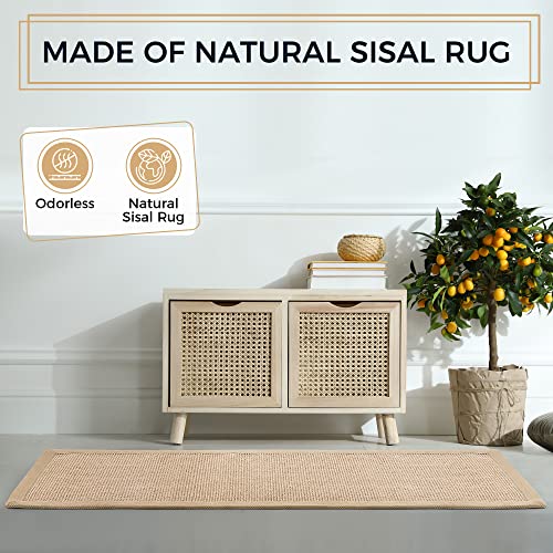 Sisal Runner Rug,Hand Woven Area Rugs,2'×5',For Living Room,Bedroom,Hallways,Kitchen,Entryway Carpet,Latex Bottom,Non-Slip #TOP1