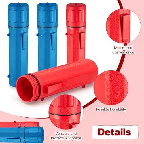 Image of Zonon 4 Pcs Welding Rod Storage Tube 14 Inch Tig Rod Holder, Red, Blue