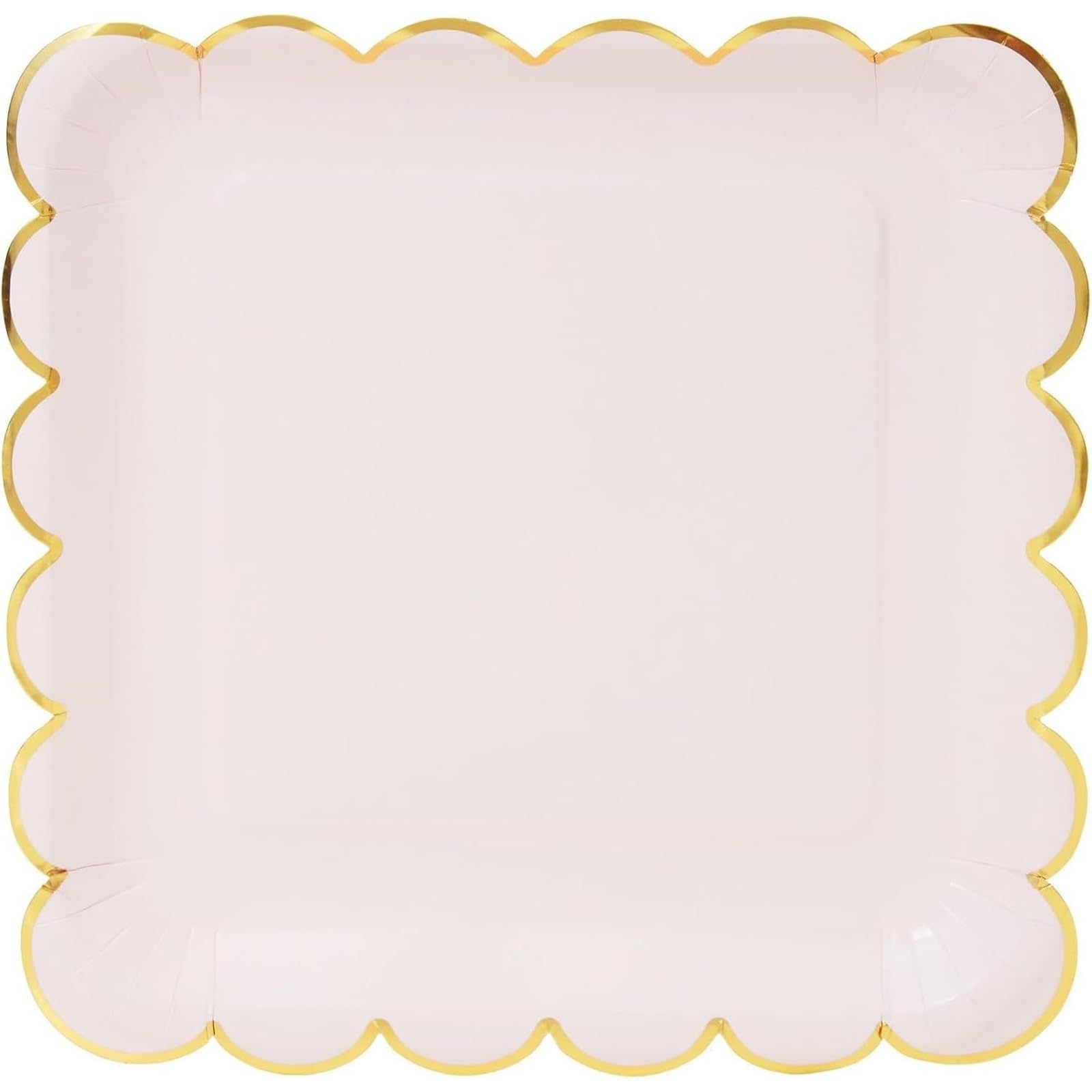 Assiettes en carton pastel avec feuille d'or festonnée (22,9 cm, lot de 48)