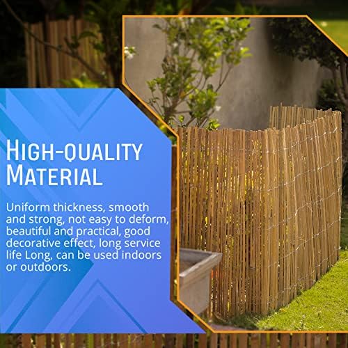 Ranjha's® 4M Bamboo Slat Natural Panel Shield Bamboo Fence screening Garden Screening Fencing Fence screening Privacy Screen Outdoor (H: 1M x L: 4M)