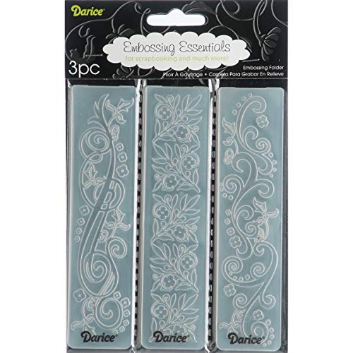 Darice 1217-75 Embossing Folder, Flourishes Design, 3/Pack