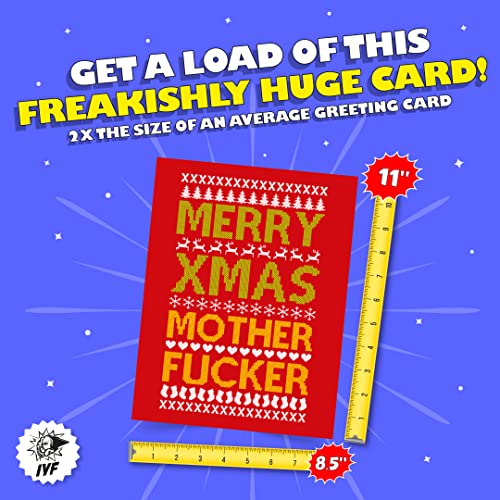 Iyf Designs Adult Humor Christmas Card - Merry Xmas Motherfucker , And A Happy New Year - Holiday , Nsfw , Funny , Comedy , Ugly Sweater , Season Greetings #TOP2