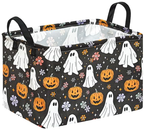 Image of Halloween Shelf Nursery Storage Basket Laundry Hamper Storage Box and Bins for Kids Home Toys Clothes with Handles