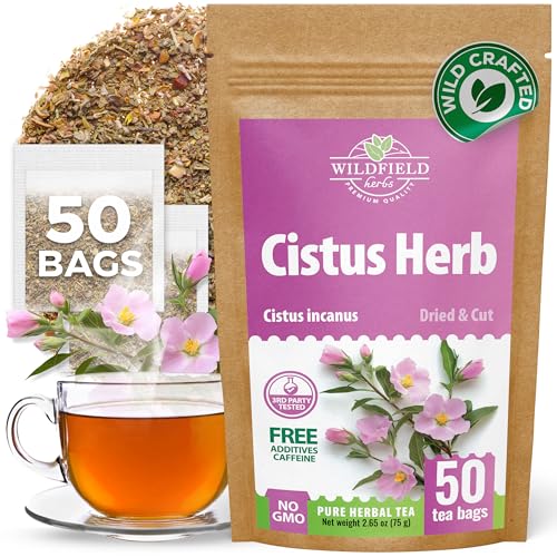 Image of 50 Bags Cistus Tea Cistus Incanus Tea Herbal (Cistus L.) - 50 Count 1.5g Herb Bags