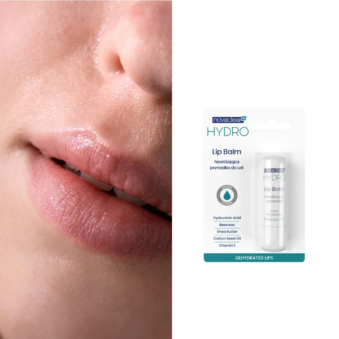 Novaclear Hydro Moisturizing lip balm with hyaluronic acid, Vitamin E and Vitamin C for the care of dry and chapped lips - Image 3