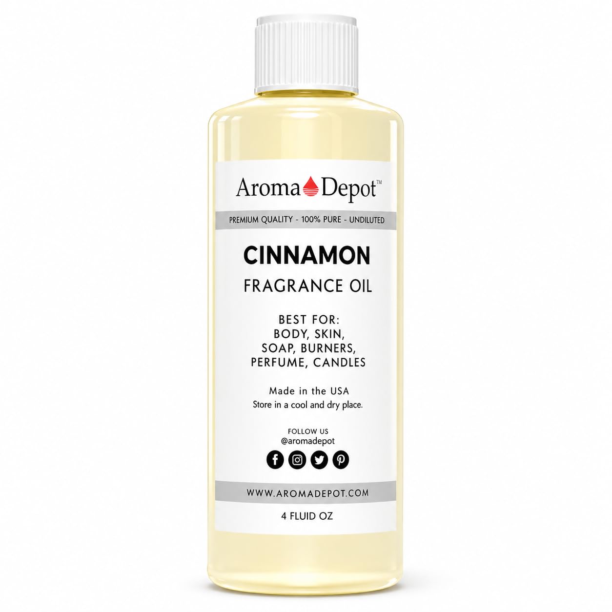 Aroma Depot Cinnamon Fragrance Oil, 4 fl oz. Scented Oil for DIY Projects