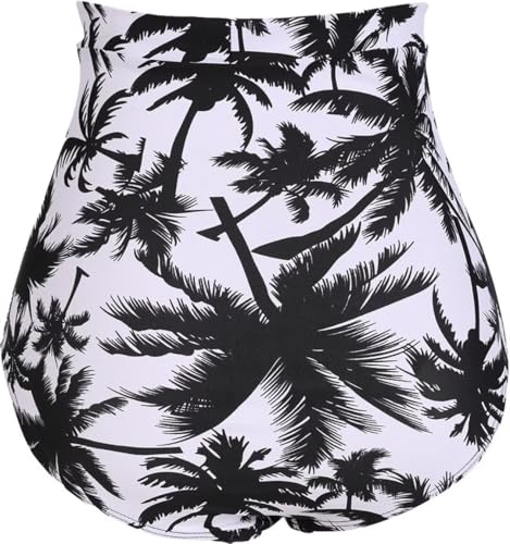 Image of COCOPEAR Women's Ruched High Waisted Bikini Bottom Retro Vintage Swim Short Tankinis