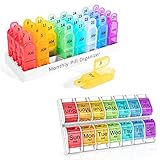 7 Days AM PM Pill Organizer - 2 Times a Day Large Weekly Pills Case and Pill Organizer Monthly 2 Tim