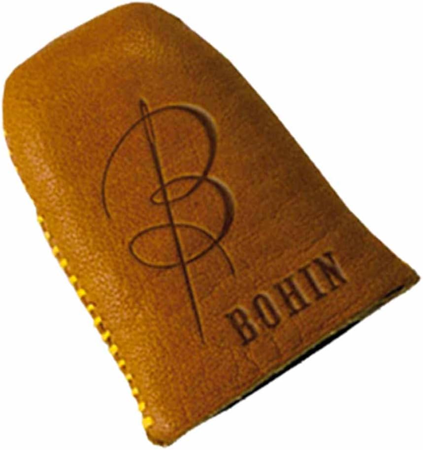 France Leather Thimble - Embroidery Thimbles for Hand Sewing Projects, Brown, Size M - 1 Piece