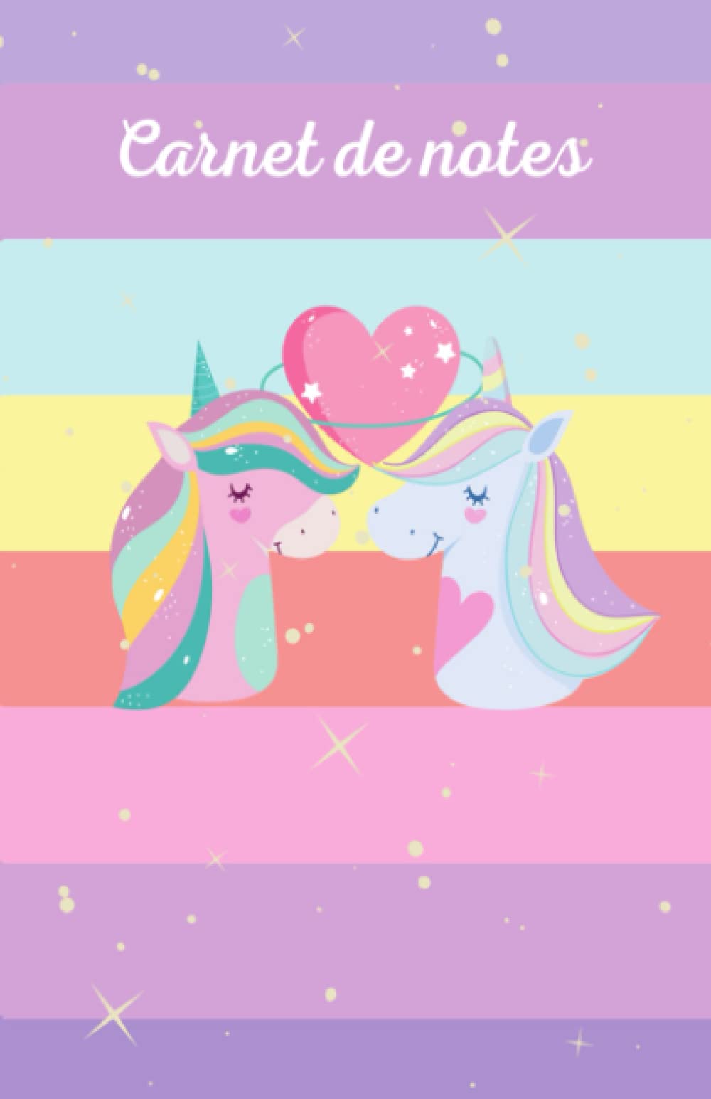 Carnet de notes: Cahier de notes pour les filles "les licornes", 100 p blanches, 13,97x21,59cm. Cadeau pour écrire et dessiner.