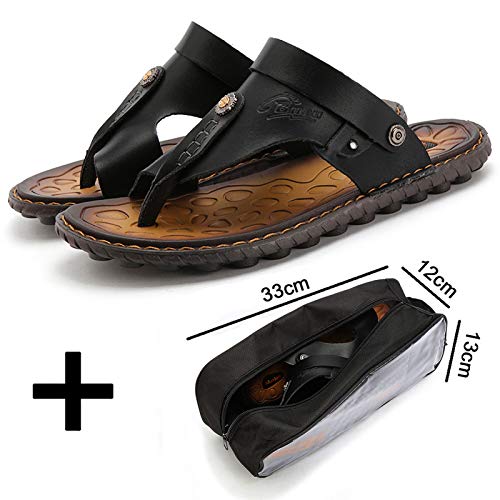 Ohchsh Flip Flops Mens Sandals Toe Ring Style Flat Sandals Shoes Microfiber Leather Us 9.5 #TOP1