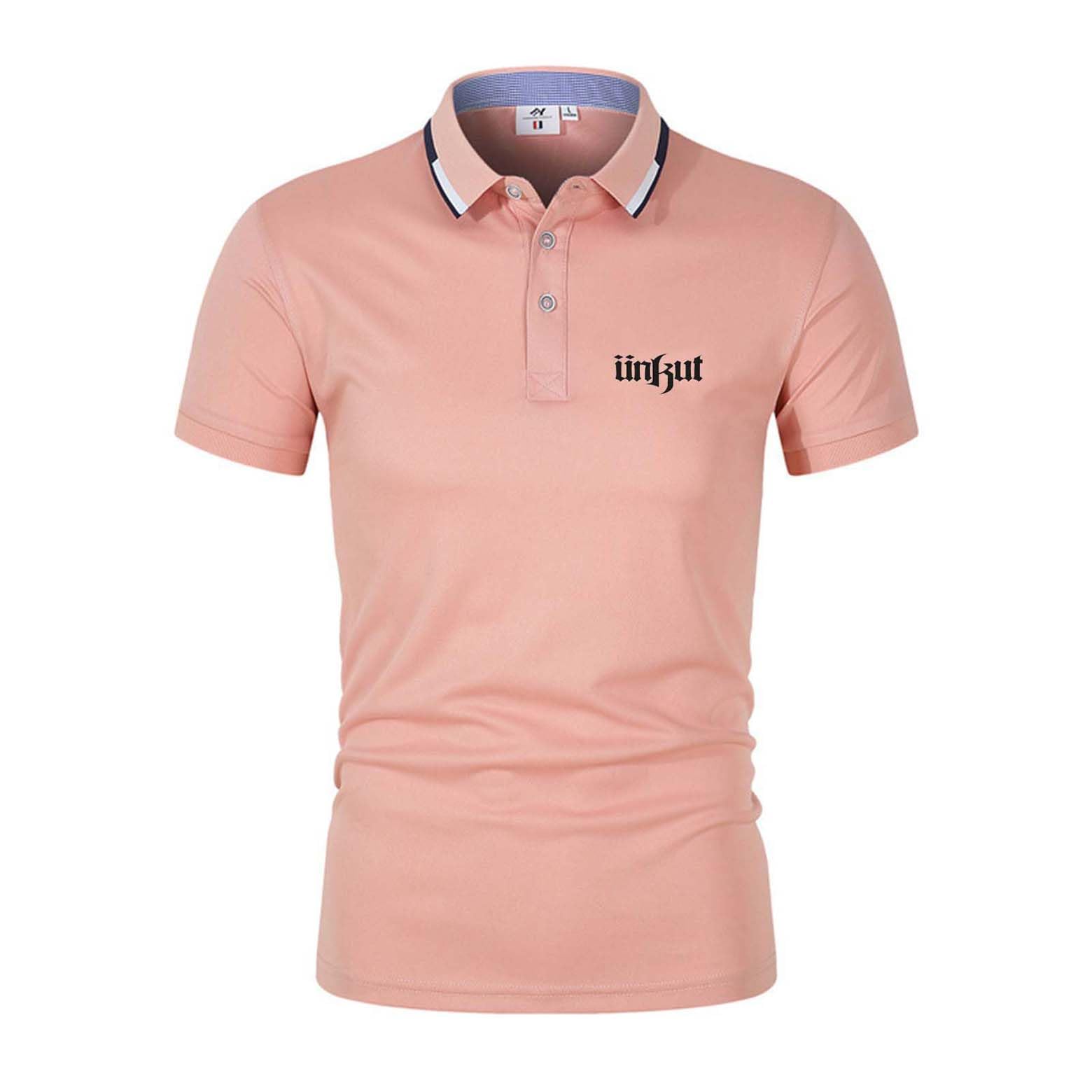 Polo Seroni pour homme t-shirt rose M vêtements de sport unkut chic à boutons