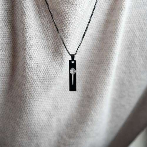 Image of Mesmerize Spiritual Mini Tag Stainless Steel Necklaces for Men | Locket and Pendant Necklace for Men and Guys | Necklace with Chain in Black and Silver | 6-Month Warranty.