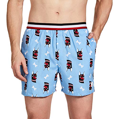 Image of Longies Men's Regular Outer Elastic Boxers (LGOBOXP2006 Blue,Black2006 2XL)