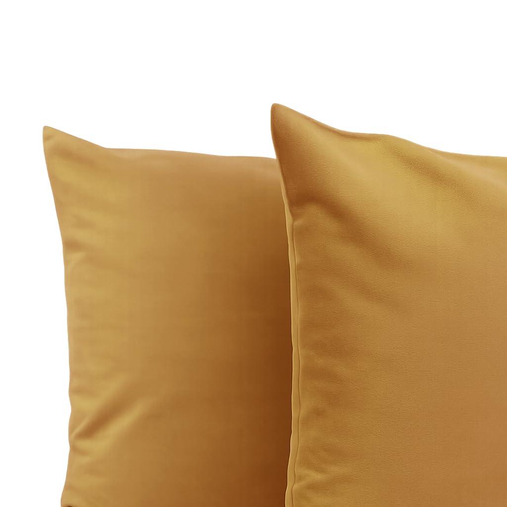 Giovanni Dolcinotti MADE IN ITALY Set of 2 Sofa Cushion Covers - 50 x 50 cm - Velvet - Gold - Decorative Cushion Covers for Sofa Living Room Bedroom - Zip - Monroe Model - 3