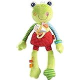 Si les enfants sont fatigués, la grenouille est un ami doux et câlins.