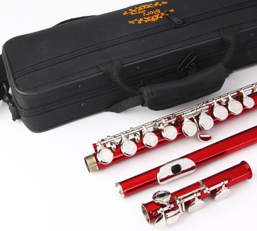 image for Glory Closed Hole C Flute With Case, Tuning Rod and Cloth and Gloves, 