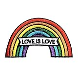 Obokata Iron On Patches, Gay Pride LGBT Rainbow Embroidered Patch, Love is Love Colorful Sew On Patc