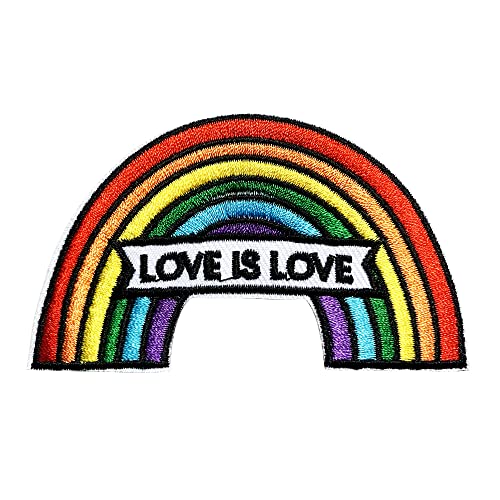 Obokata Iron On Patches, Gay Pride Lgbt Rainbow Embroidered Patch, Love Is Love Colorful Sew On Patch Applique Diy Accessories For Jackets, Clothes, Hats, Backbags, Clothing & Jeans. #TOP4