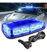 OPPBUY Blue Beacon Lights For Trucks,LED Rooftop Strobe Light with 16 Flashing Modes,Emergency Wa...