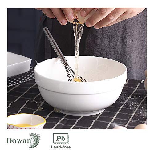 Dowan 8" Serving Bowls - 64 Oz Large Salad Serving Bowls, Ceramic Deep Versatile Bowls For Soup,Pasta And Fruit, Microwave & Dishwasher Safe, White Serving Dishes For Thanksgiving Christmas, Set Of 2 #TOP3
