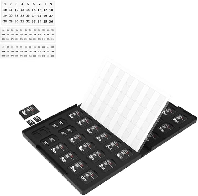 108 Slots SD Card Holder High Capacity Anti-Shock Memory Card Case Storage for 36 SD Cards + 72 Micro SD SDHC SDXC Cards