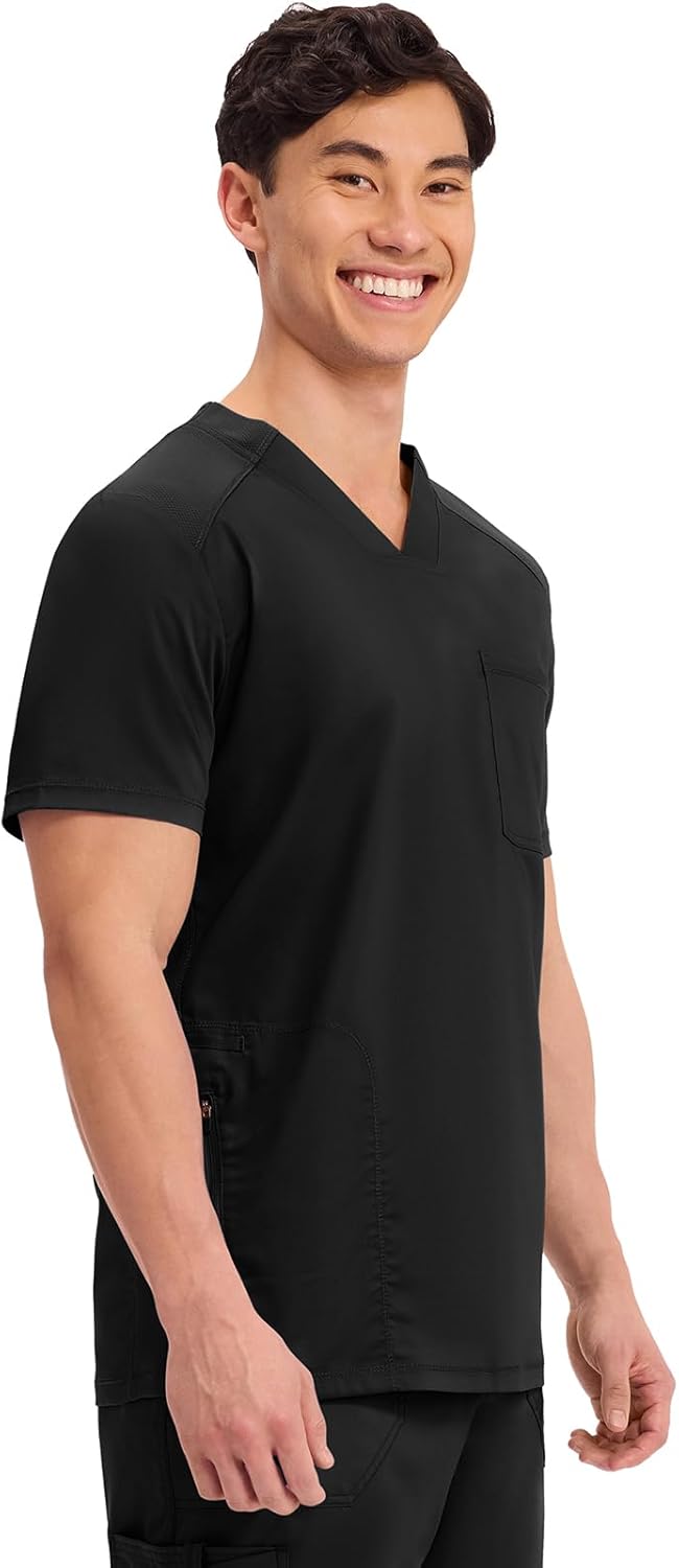 Cherokee Men's V-Neck Scrub Top with Mesh Yoke and Side Panels for Extra Breathability WW603 - Image 5