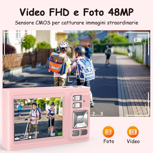 Macchina Fotografica Digitale, Jdz 4K Fotocamera Digitale 16X, Fotocamera Compatta, Scheda Da 32GB, Digital Camera Per Principianti E Adolescenti-Adatto Come Regalo Di Natale-Rosa - 2