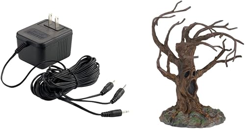 Department 56 Accesorios para Village Collections Adaptador de corriente ACDC, 3.15 pulgadas, accesorios negros y de Halloween para colecciones de