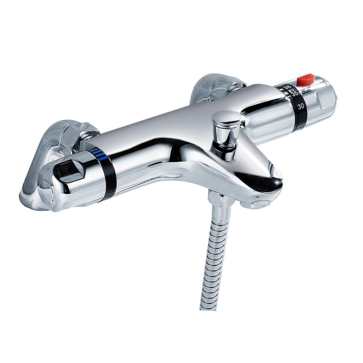 Winstead - Grifo mezclador termostático para ducha de baño, cromado, latón macizo, dispositivo antiquemaduras, válvula de ducha de repuesto fácil de instalar